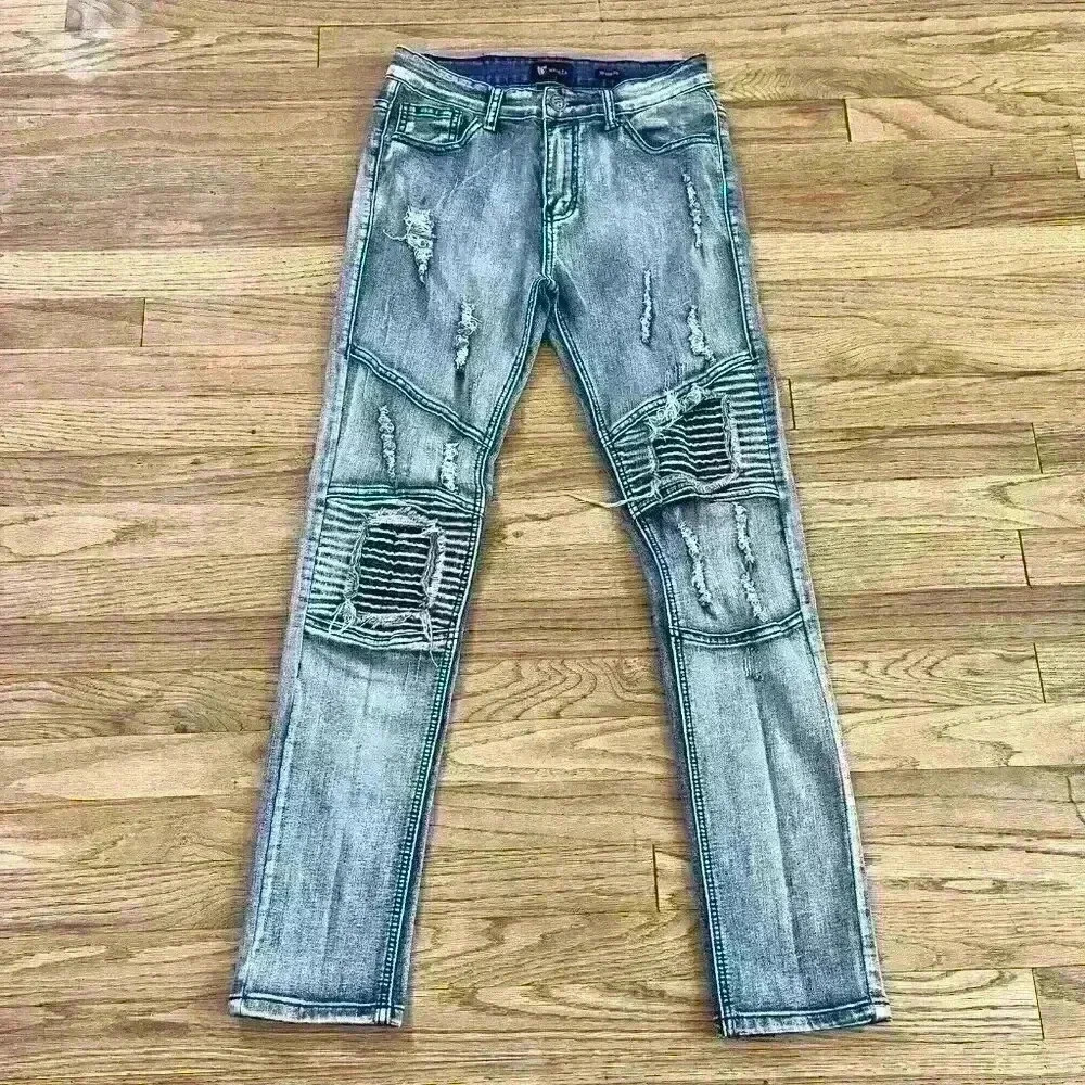 Waimea Jeans Mens Size 16 Skinny Fit Destroyed Stretch denim